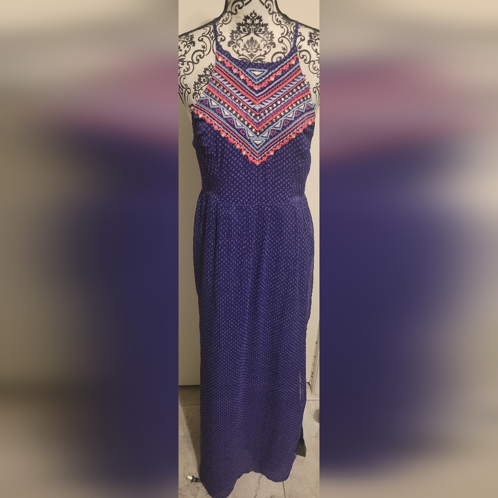 American Eagle Outfitters Boho Embroidered Maxi Dress Sz 6